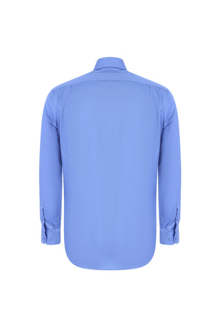  Aqua Mavisi Uzun Kol Non Iron Klasik Pamuklu Gömlek