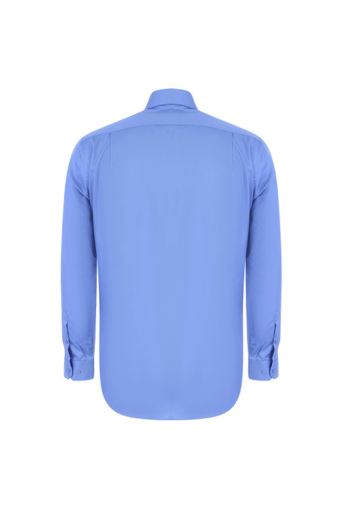 Aqua Mavisi Uzun Kol Non Iron Klasik Pamuklu Gömlek