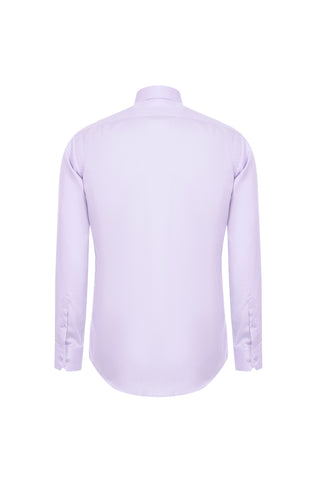  Lila Uzun Kol Non Iron Klasik Pamuklu Gömlek