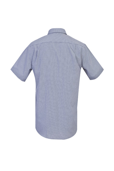 Orta Lacivert Regular Fit Kısa Kol Desenli Gömlek