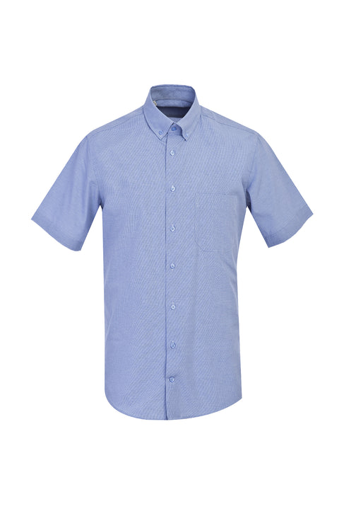 Açık Mavi Regular Fit Kısa Kol Desenli Gömlek