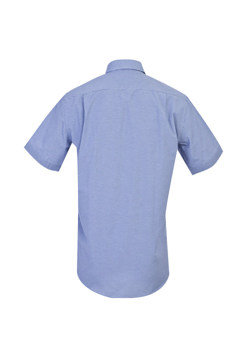 Açık Mavi Regular Fit Kısa Kol Desenli Gömlek