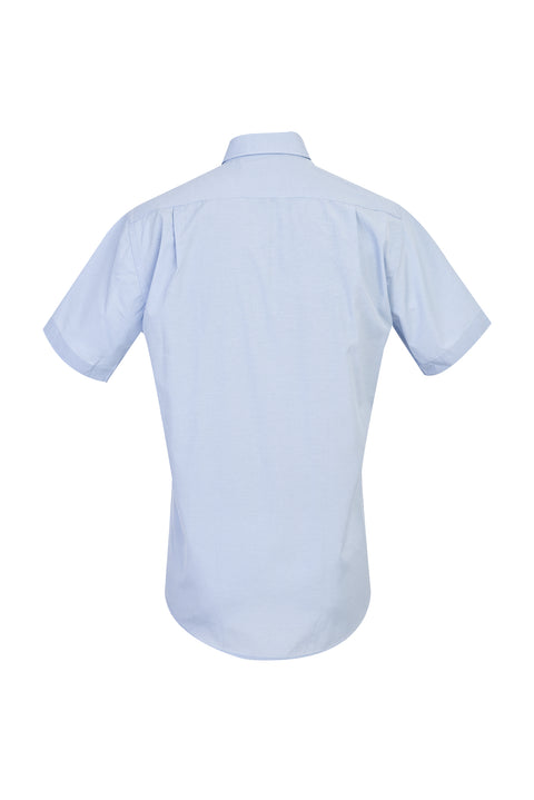 Gök Mavisi Regular Fit Kısa Kol Desenli Gömlek