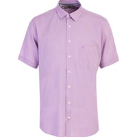 Lila Kısa Kol Regular Fit Pamuk Gömlek