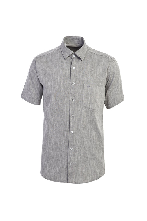 Siyah Kısa Kol Klasik Gömlek