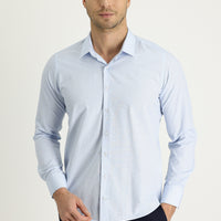Mavi Uzun Kol Slim Fit Dar Kesim Desenli Gömlek