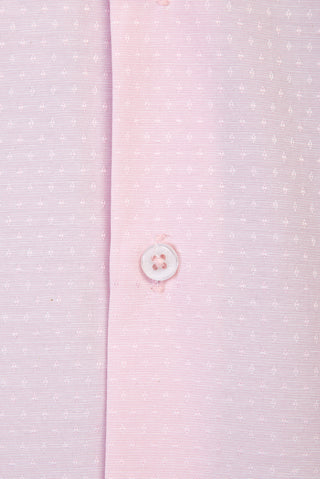  Orta Pembe Uzun Kol Slim Fit Dar Kesim Desenli Gömlek