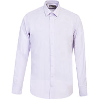 Lila Uzun Kol Slim Fit Dar Kesim Desenli Gömlek