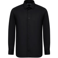 Siyah Uzun Kol Slim Fit Dar Kesim Non Iron Klasik Gömlek