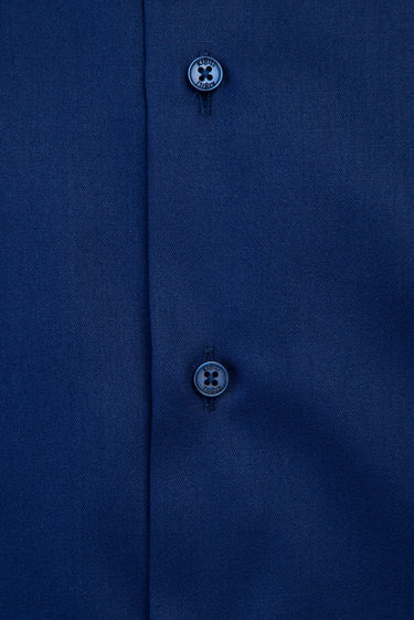  Orta Lacivert Uzun Kol Slim Fit Dar Kesim Non Iron Klasik Gömlek