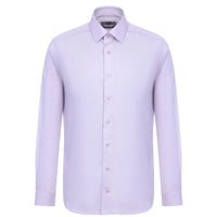 Lila Uzun Kol Slim Fit Dar Kesim Non Iron Klasik Pamuklu Gömlek