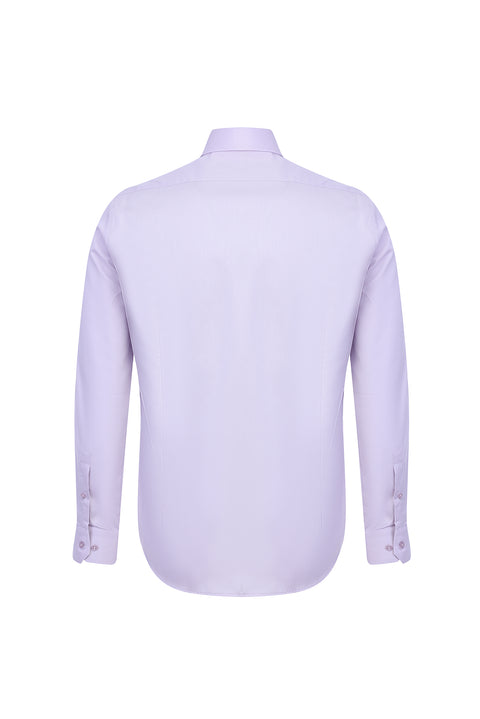 Lila Uzun Kol Slim Fit Dar Kesim Non Iron Klasik Pamuklu Gömlek