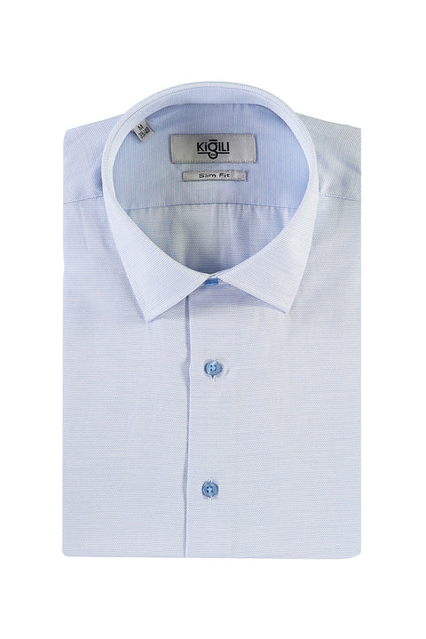 Uçuk Mavi PN PAMUK POLY.Desenli SLIM K.K.GÖMLEK