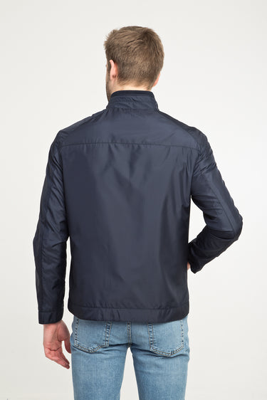 Orta Lacivert Slim Fit Dar Kesim Mevsimlik Spor Mont