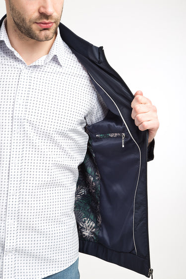 Orta Lacivert Slim Fit Dar Kesim Mevsimlik Spor Mont