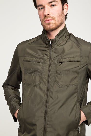 Orta Haki Slim Fit Dar Kesim Mevsimlik Spor Mont