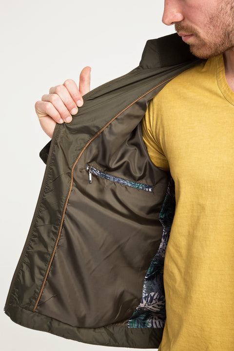Medium Khaki Slim Fit Narrow Cut Seasonal Sport Jacket
