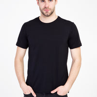 Siyah Bisiklet Yaka Slim Fit Dar Kesim Tişört