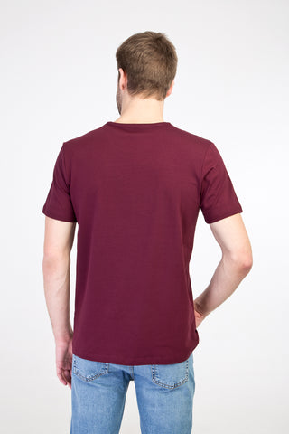  Vişne Bisiklet Yaka Slim Fit Dar Kesim Tişört