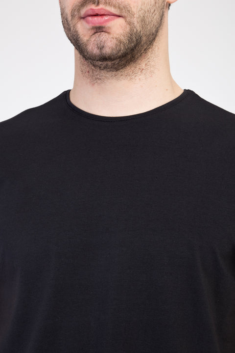 Koyu Antrasit Bisiklet Yaka Slim Fit Dar Kesim Tişört