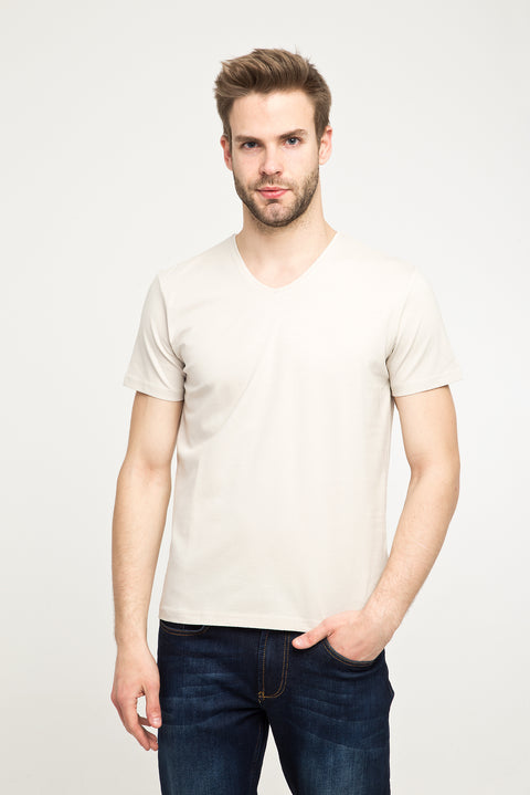 Taş V Yaka Slim Fit Dar Kesim Tişört