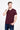 Koyu Bordo V Yaka Slim Fit Dar Kesim Tişört