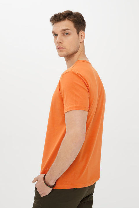 Pumpkin V-Neck Slim Fit T-Shirt
