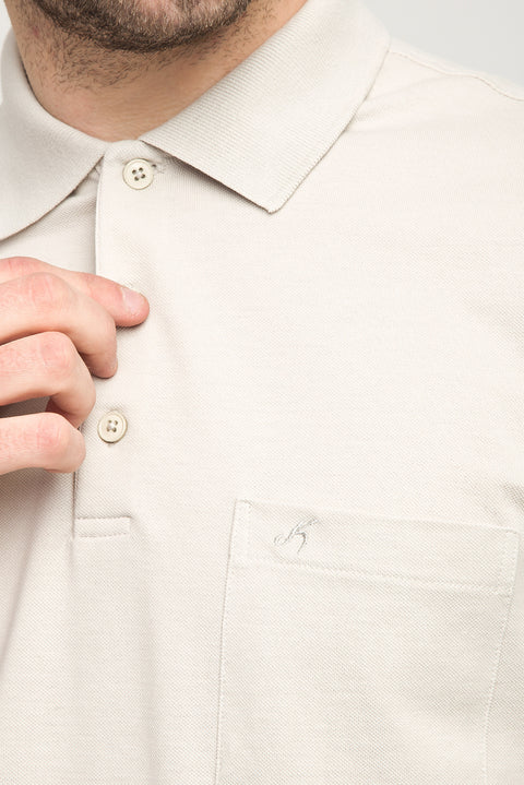 Taş Cepli Polo Yaka Düz Regular Fit Pamuk Tişört
