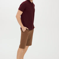 Koyu Bordo Cepli Polo Yaka Regular Fit Pamuk Tişört