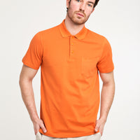 Bal Kabağı Cepli Polo Yaka Regular Fit Pamuk Tişört