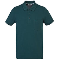 Zümrüt Yeşili Cepli Polo Yaka Regular Fit Pamuk Tişört