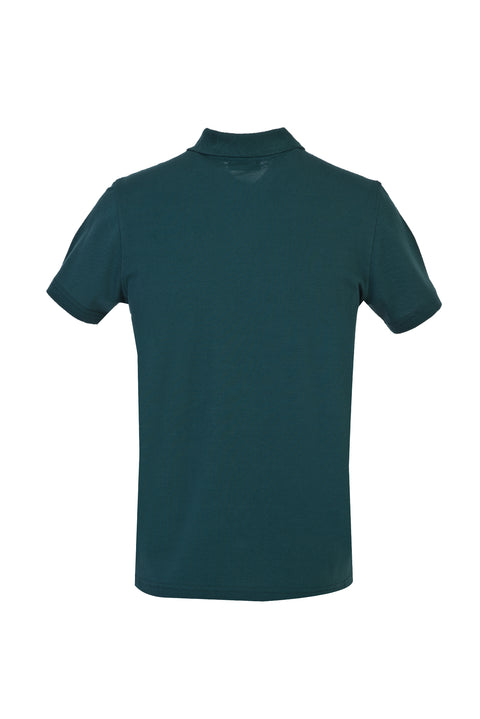 Zümrüt Yeşili Cepli Polo Yaka Regular Fit Pamuk Tişört