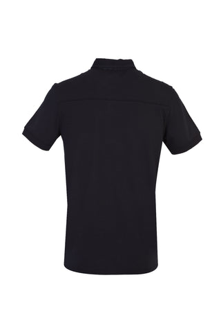  Siyah Yarım İtalyan Yaka Regular Fit Süprem Tişört