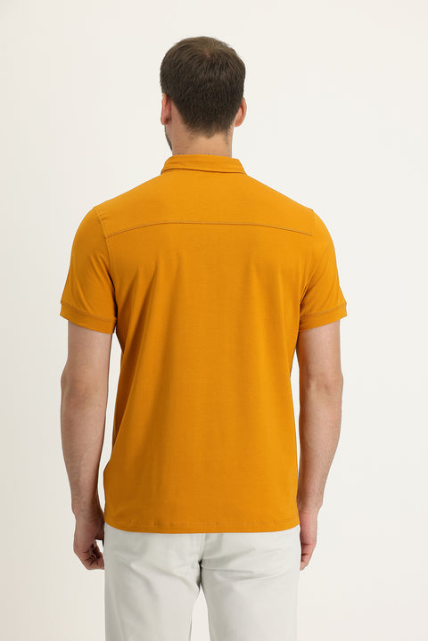 Safran Yarım İtalyan Yaka Regular Fit Süprem Tişört