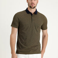 Bal Kabağı Polo Yaka Regular Fit Desenli Tişört