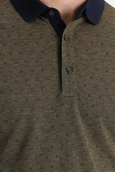  Bal Kabağı Polo Yaka Regular Fit Desenli Tişört