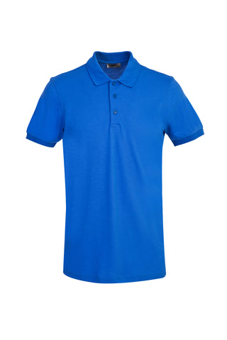  Kobalt Mavi Polo Yaka Slim Fit Dar Kesim Pamuk Tişört