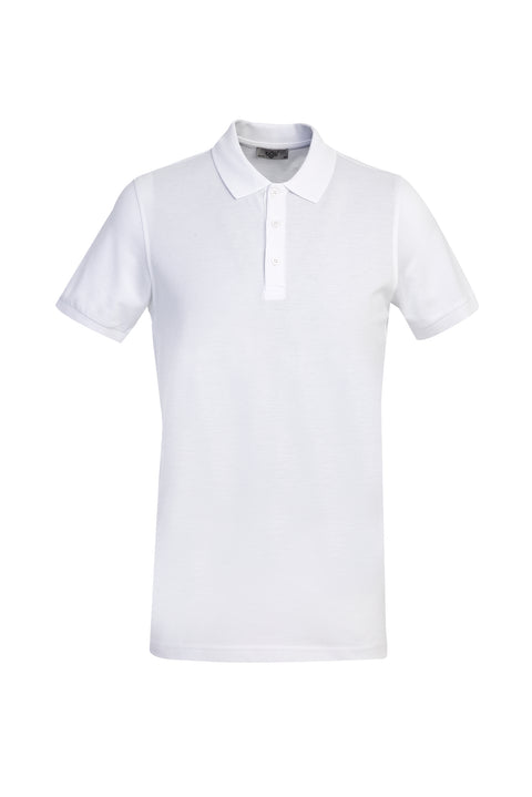 Beyaz Polo Yaka Slim Fit Dar Kesim Pamuk Tişört
