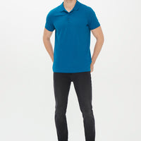 Petrol Yeşili Polo Yaka Slim Fit Dar Kesim Pamuk Tişört