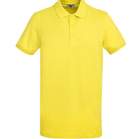 Limon Sarı Polo Yaka Slim Fit Dar Kesim Pamuk Tişört