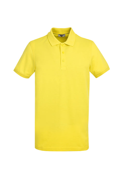 Limon Sarı Polo Yaka Slim Fit Dar Kesim Pamuk Tişört