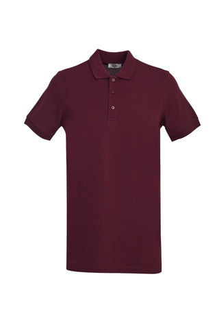  Vişne Polo Yaka Slim Fit Dar Kesim Pamuk Tişört