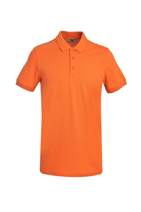 Bal Kabağı Polo Yaka Slim Fit Dar Kesim Pamuk Tişört