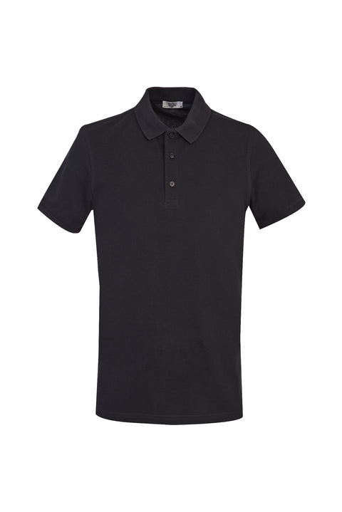 Koyu Antrasit Polo Yaka Slim Fit Dar Kesim Pamuk Tişört
