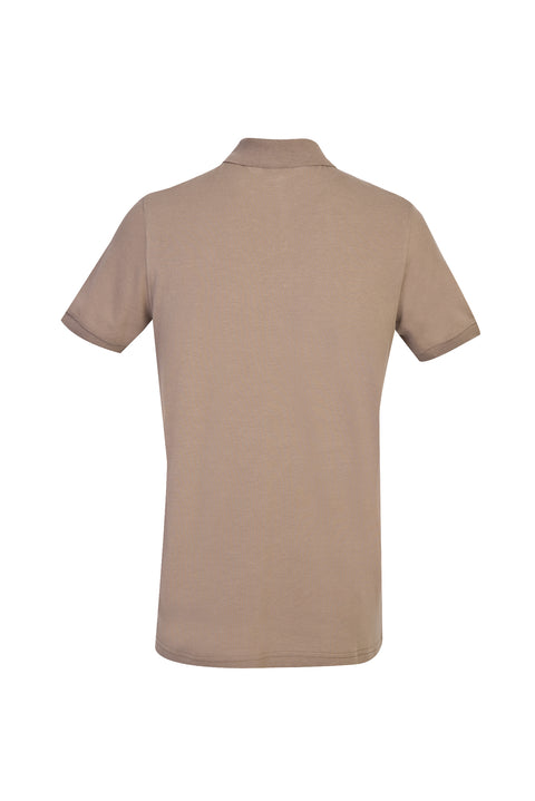 Koyu Vizon Polo Yaka Slim Fit Dar Kesim Pamuk Tişört