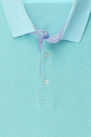Koyu Mavi  Polo Yaka Slim Fit Dar Kesim Desenli Pamuk Tişört