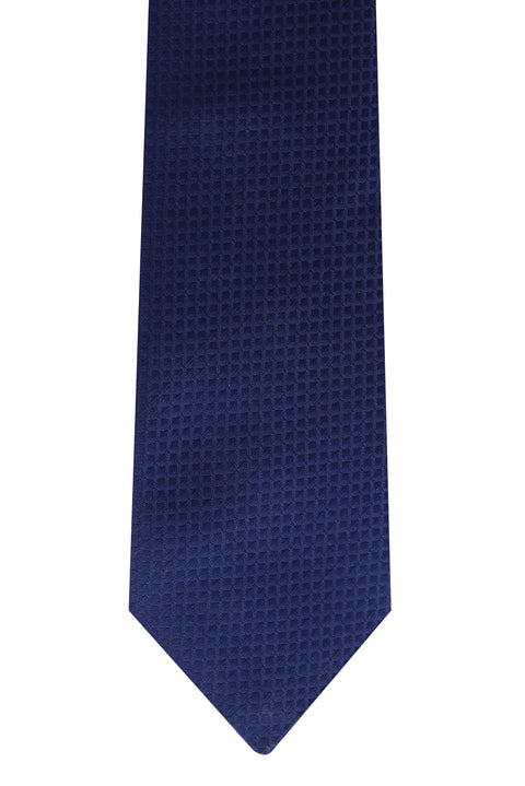 Koyu Lacivert Desenli Kravat