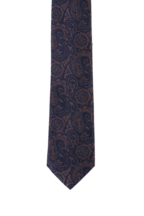 Orta Kahve Desenli Kravat