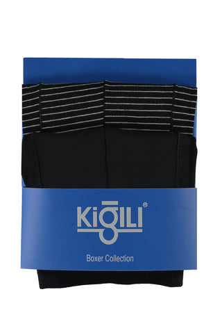  Siyah 2'li Çizgili Süprem Boxer Seti