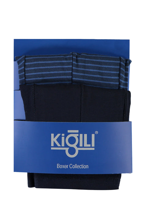 Uçuk Mavi 2'li Desenli Boxer Seti